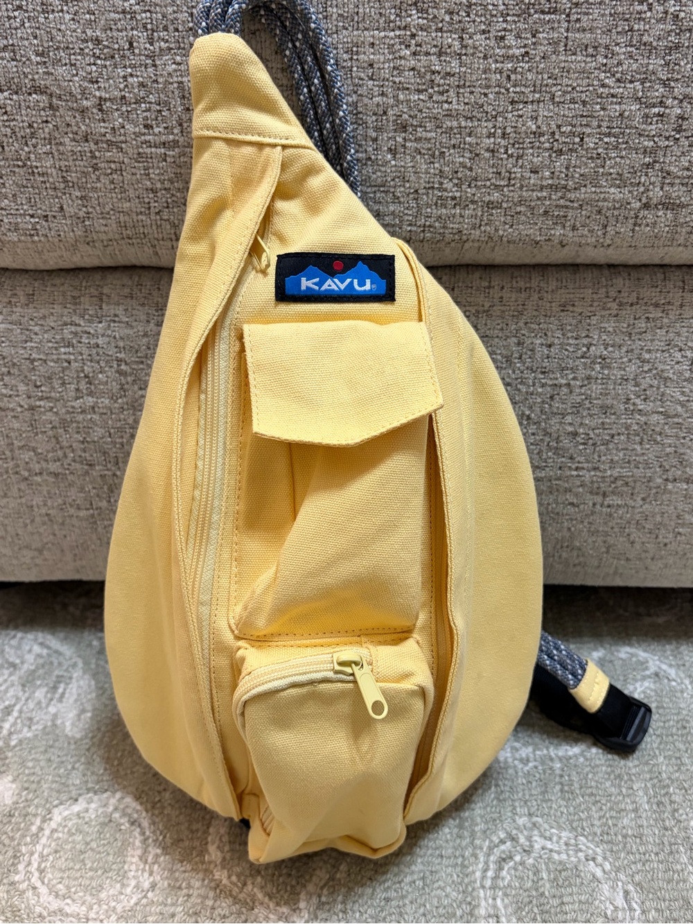 Kavu Yellow Mini Rope Sling Bag. Great pre-owned condition. Only used 2-3 times